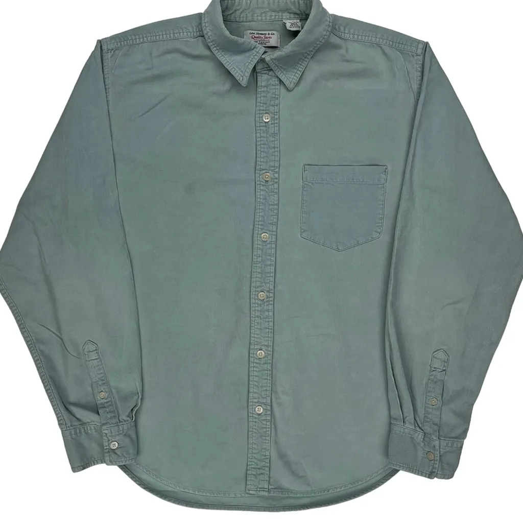 Levis Corduroy Shirt - Large Green Cotton - Image 5