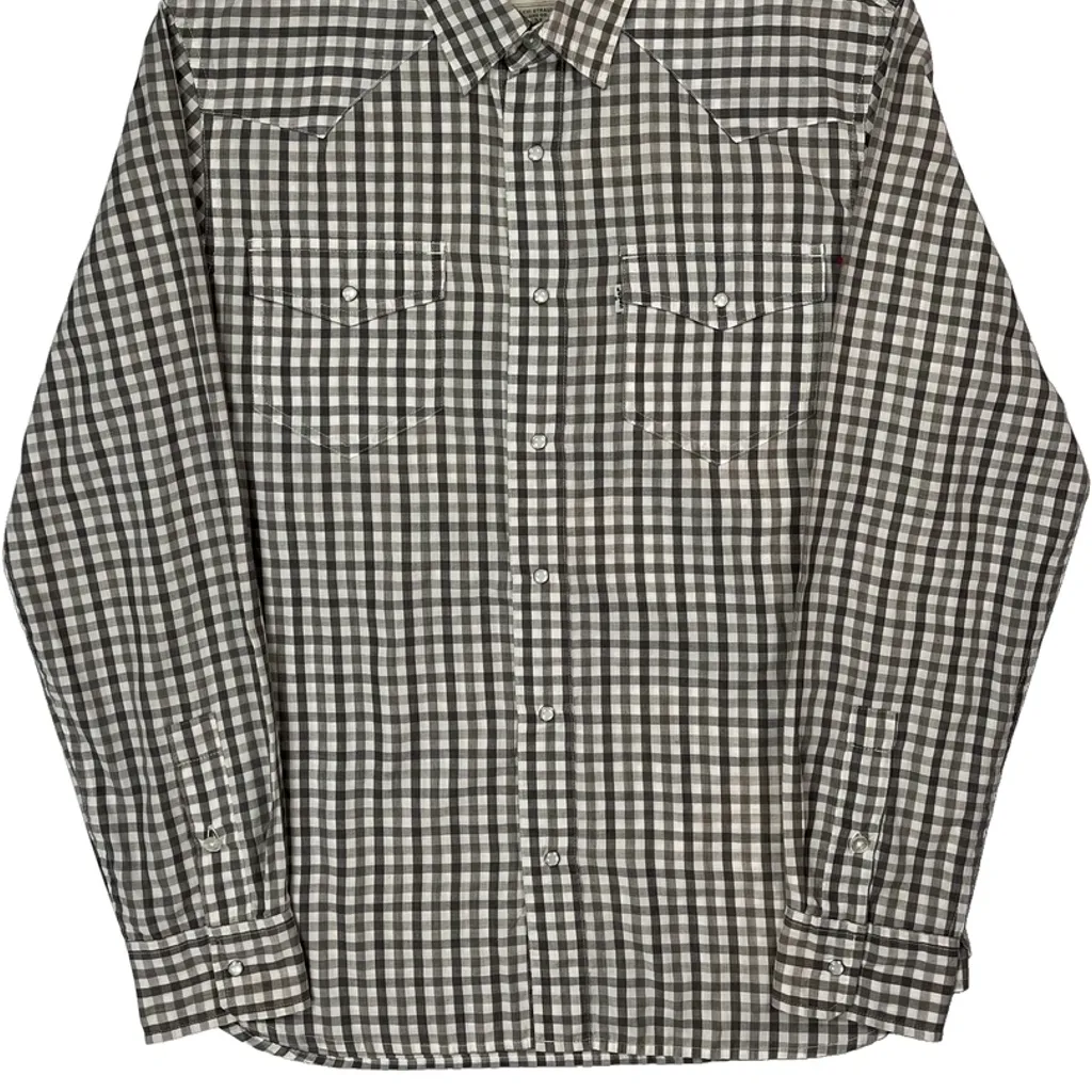 Levis Checked Shirt - Medium Grey Cotton - Image 4