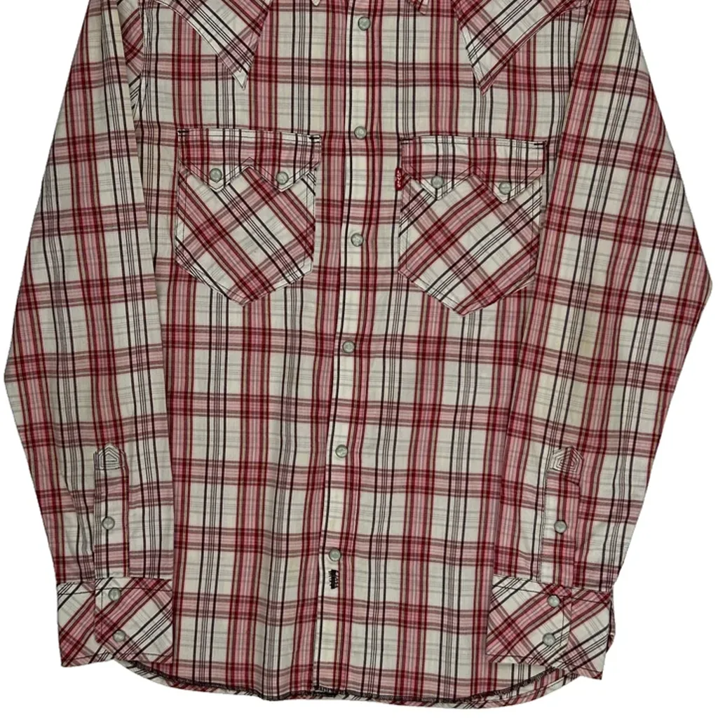 Levis Checked Shirt - Medium Red Cotton - Image 5