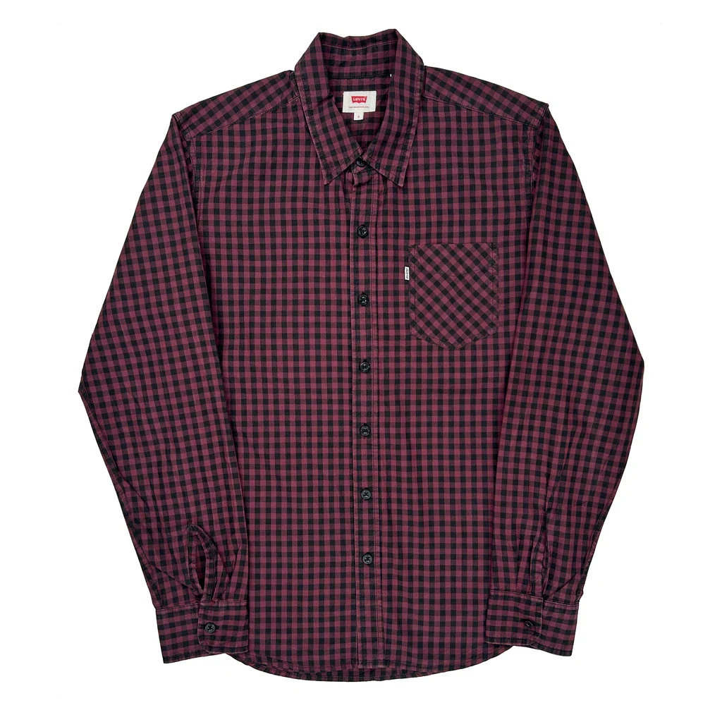 Levis Checked Shirt - Small Red Cotton