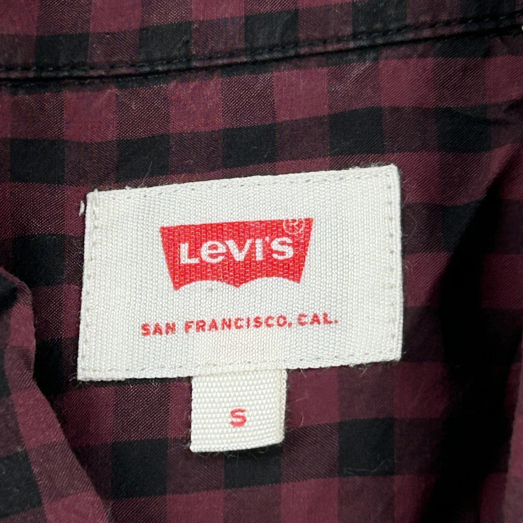 Levis Checked Shirt - Small Red Cotton - Image 3