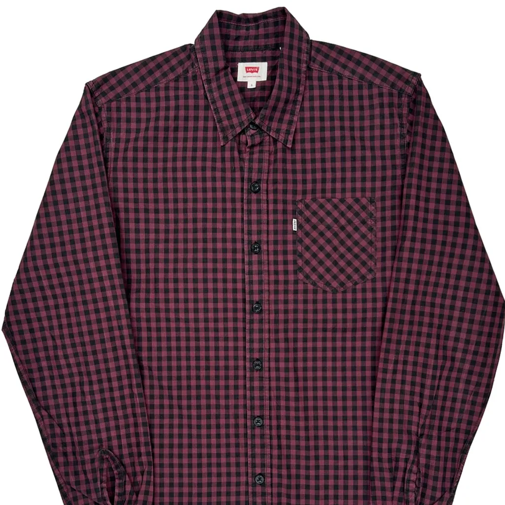 Levis Checked Shirt - Small Red Cotton - Image 4