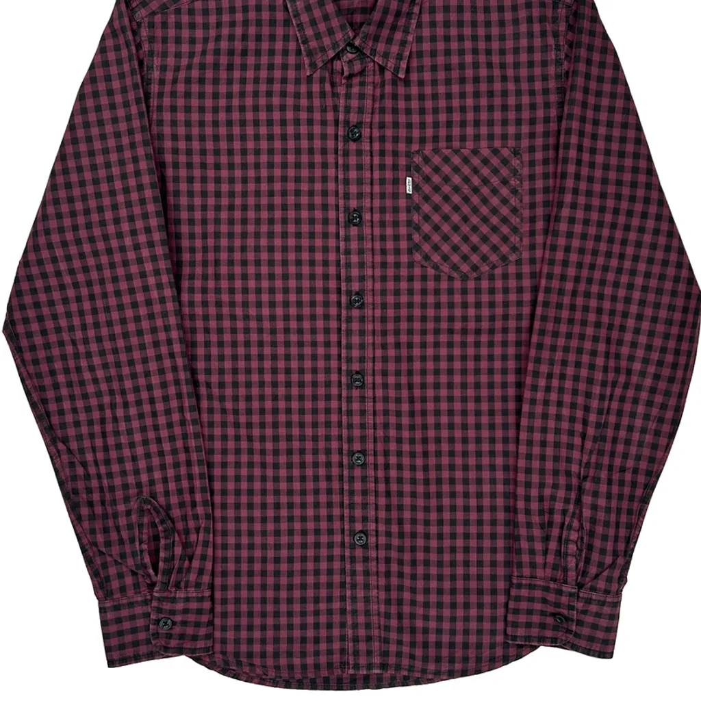 Levis Checked Shirt - Small Red Cotton - Image 5