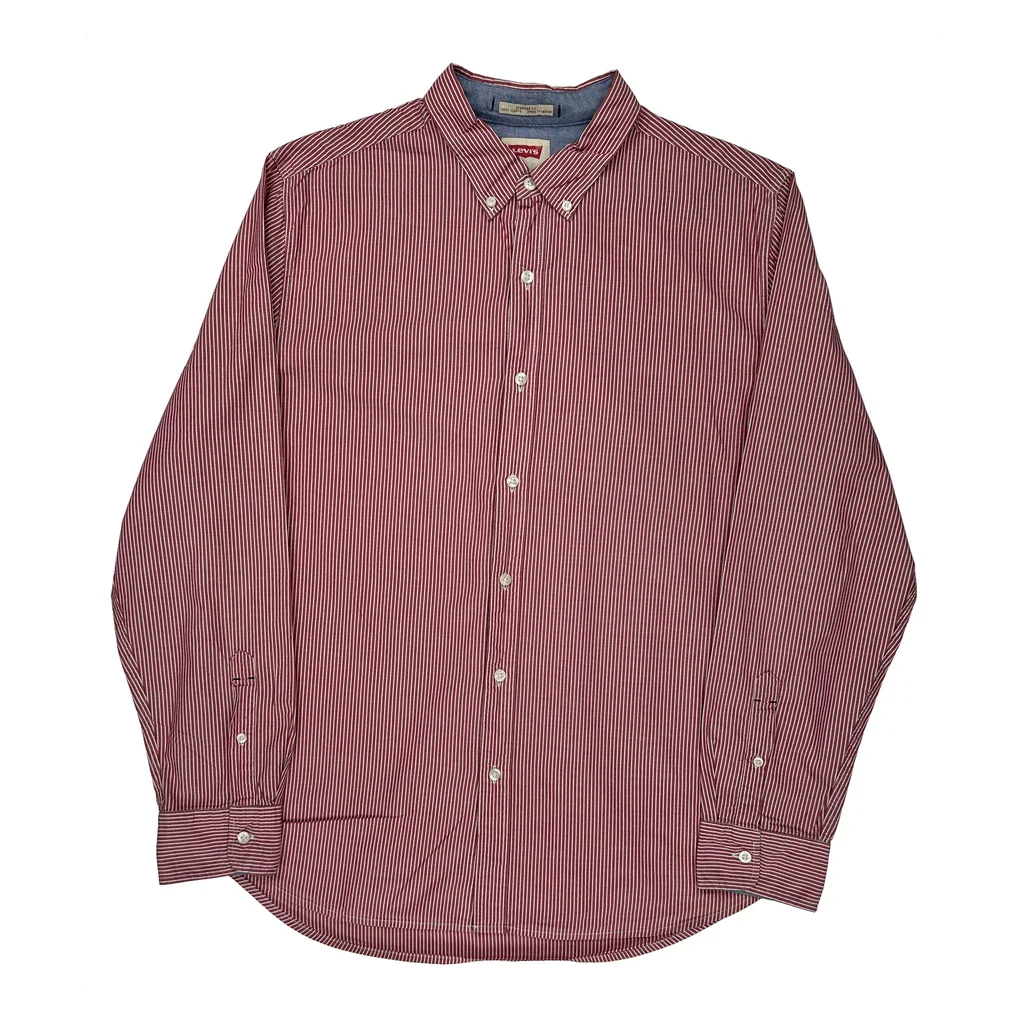 Levis Striped Shirt - XL Red Cotton