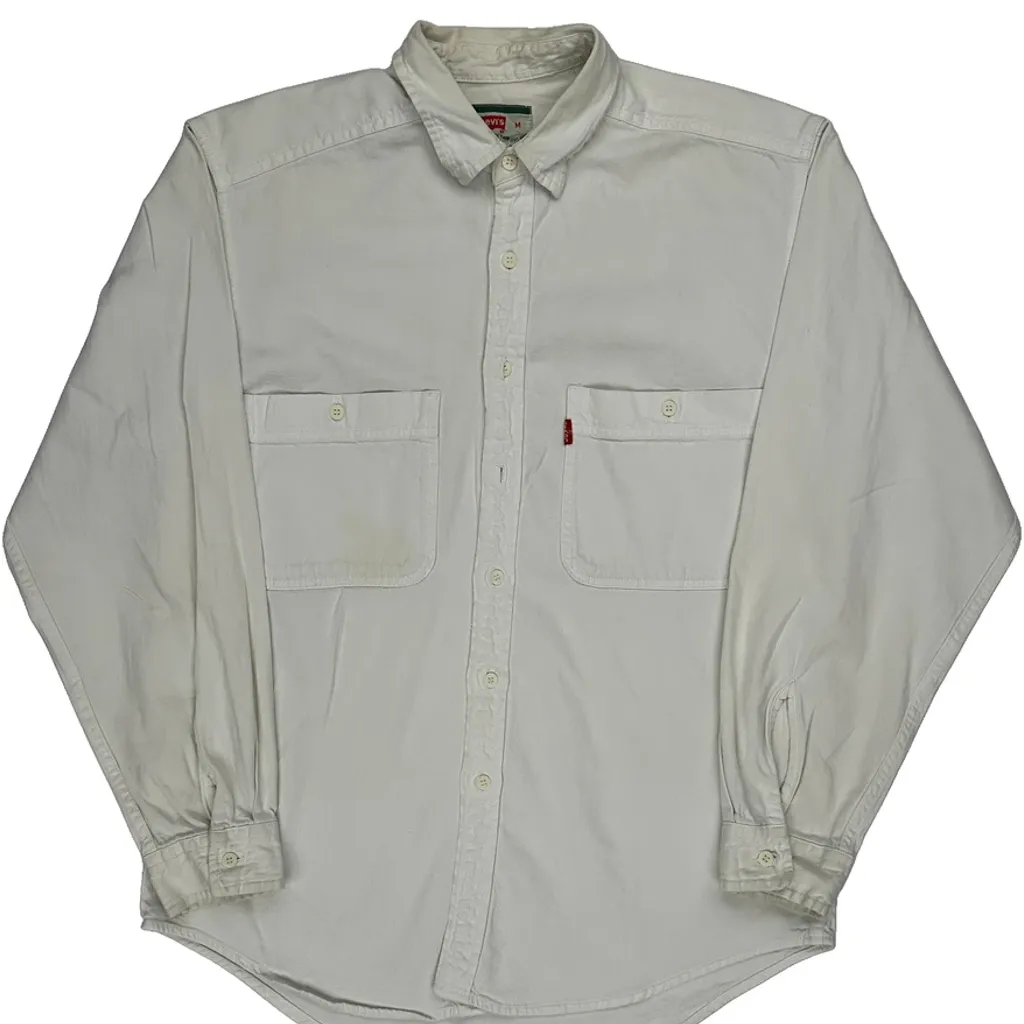 Levis Workwear Shirt - Medium White Cotton - Image 4