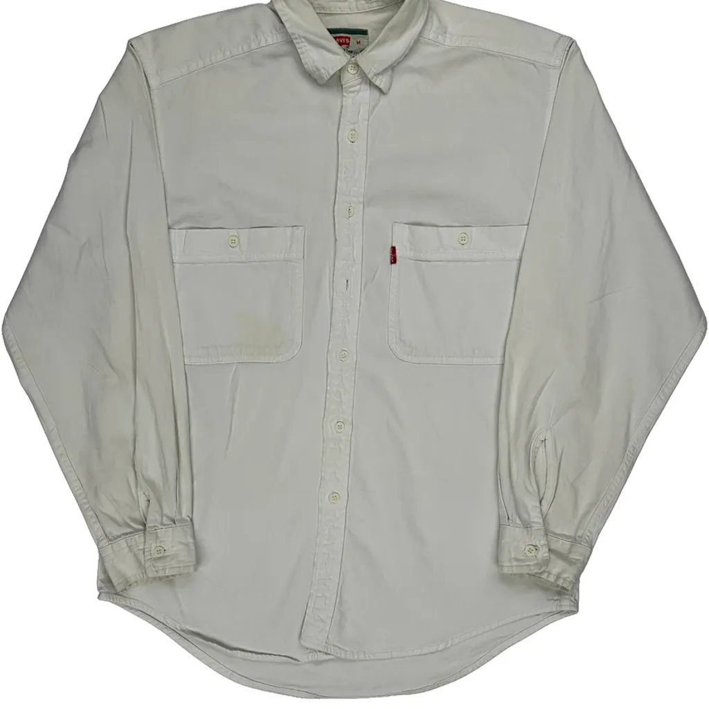 Levis Workwear Shirt - Medium White Cotton - Image 5