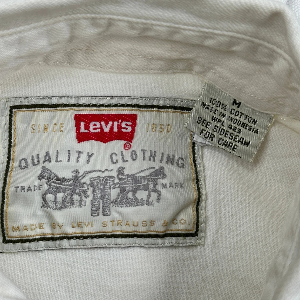 Levis Work Shirt - Medium White Cotton - Image 3