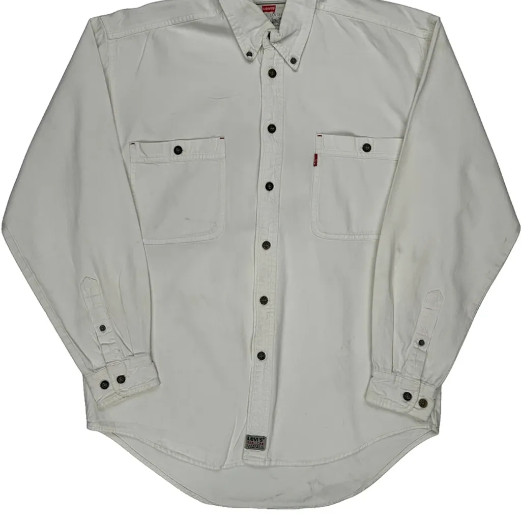Levis Work Shirt - Medium White Cotton - Image 4