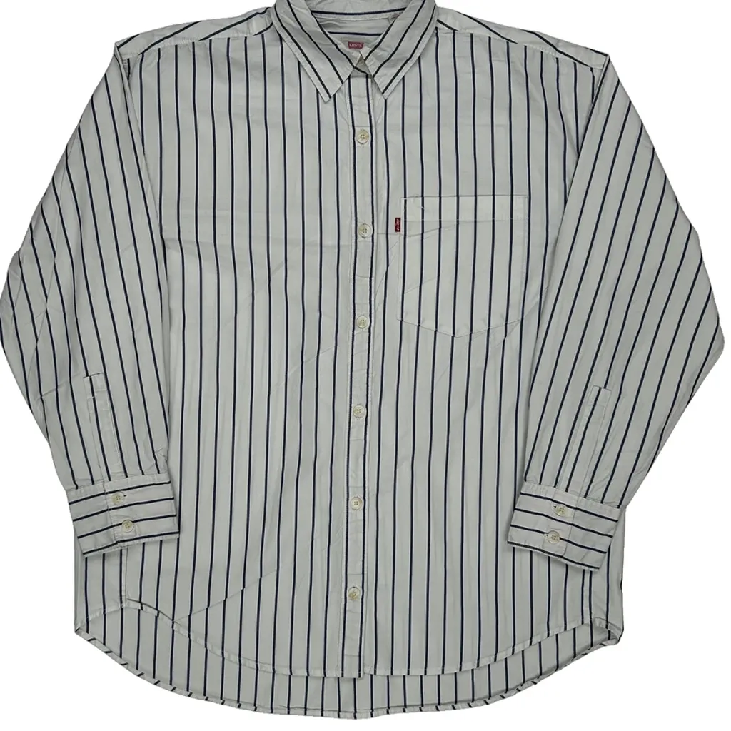 Levis Striped Shirt - Small White Cotton - Image 5
