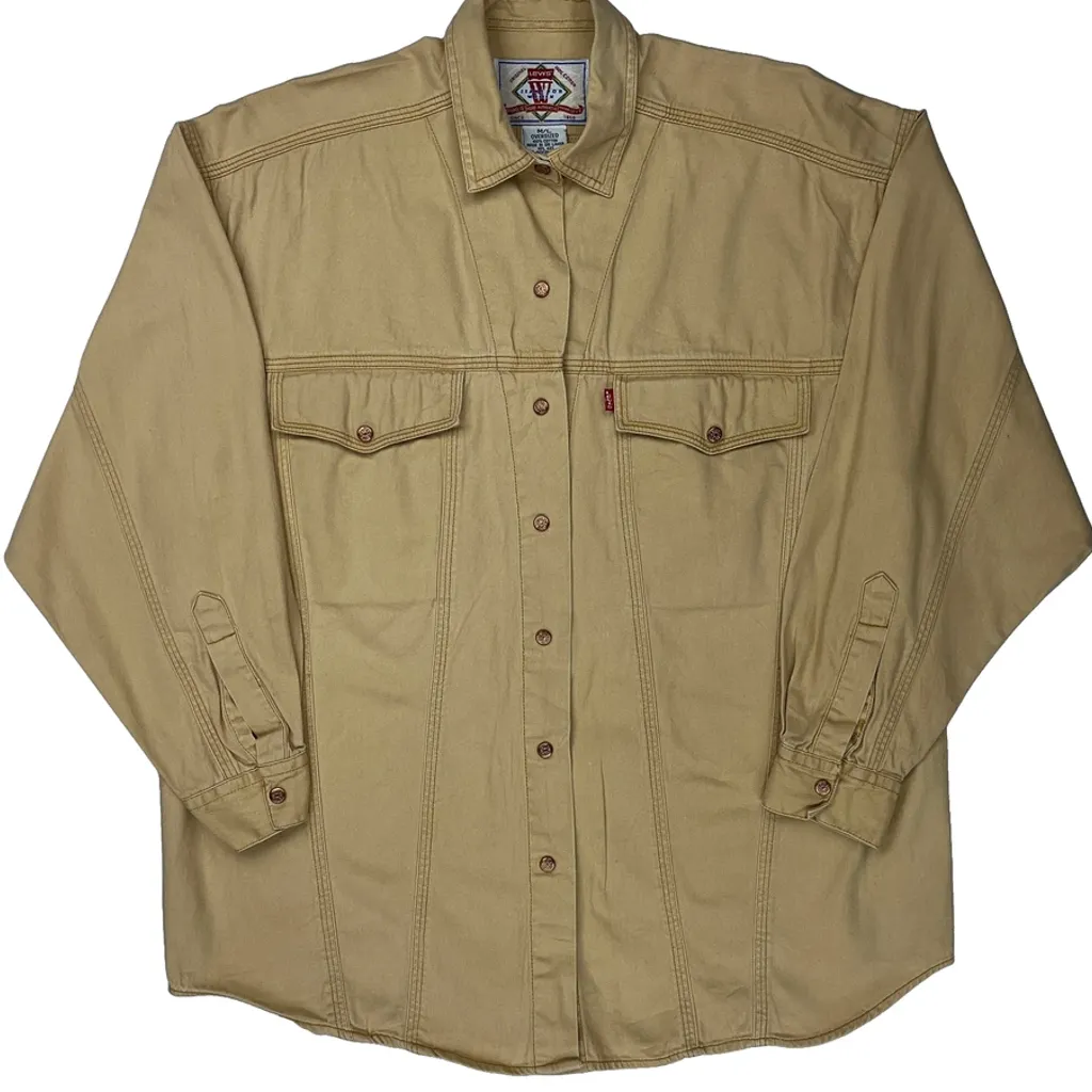 Levis Oversized Shirt - Medium Beige Cotton - Image 4