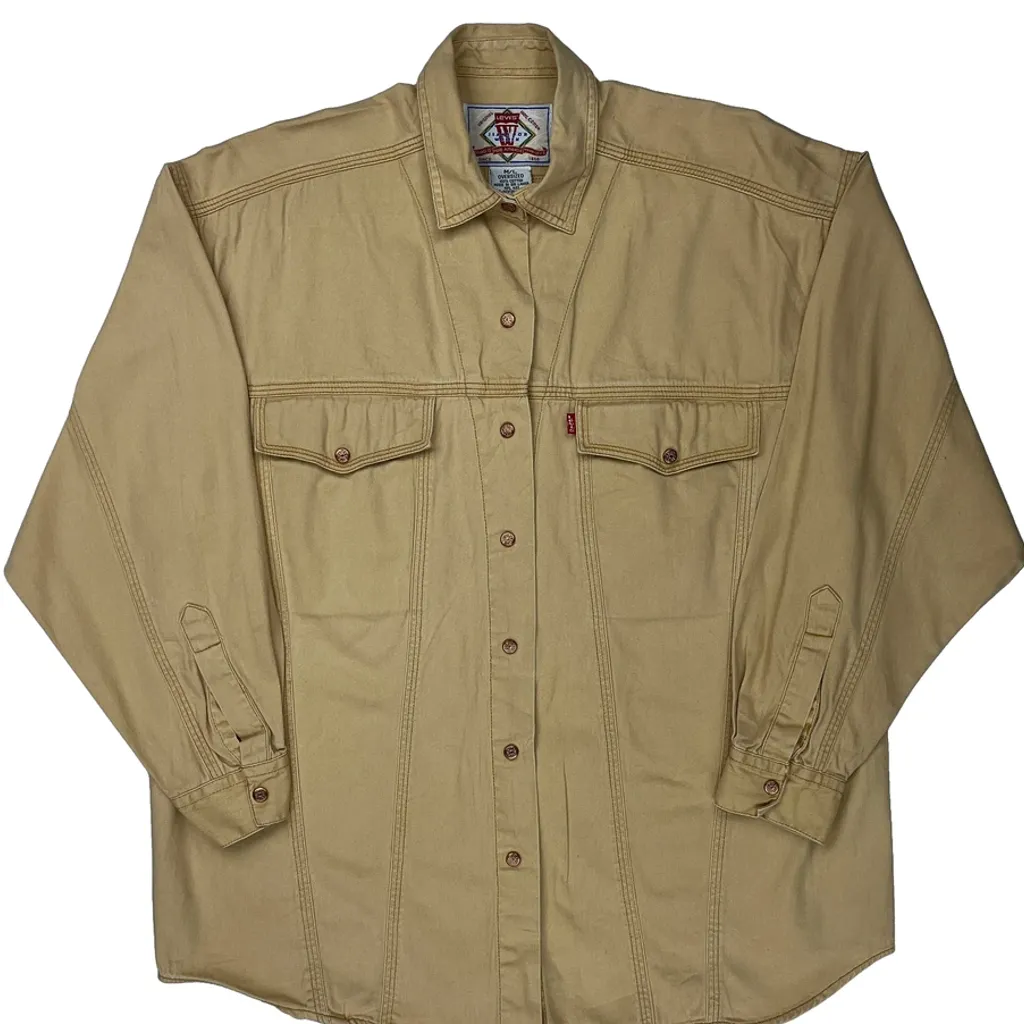 Levis Oversized Shirt - Medium Beige Cotton - Image 5