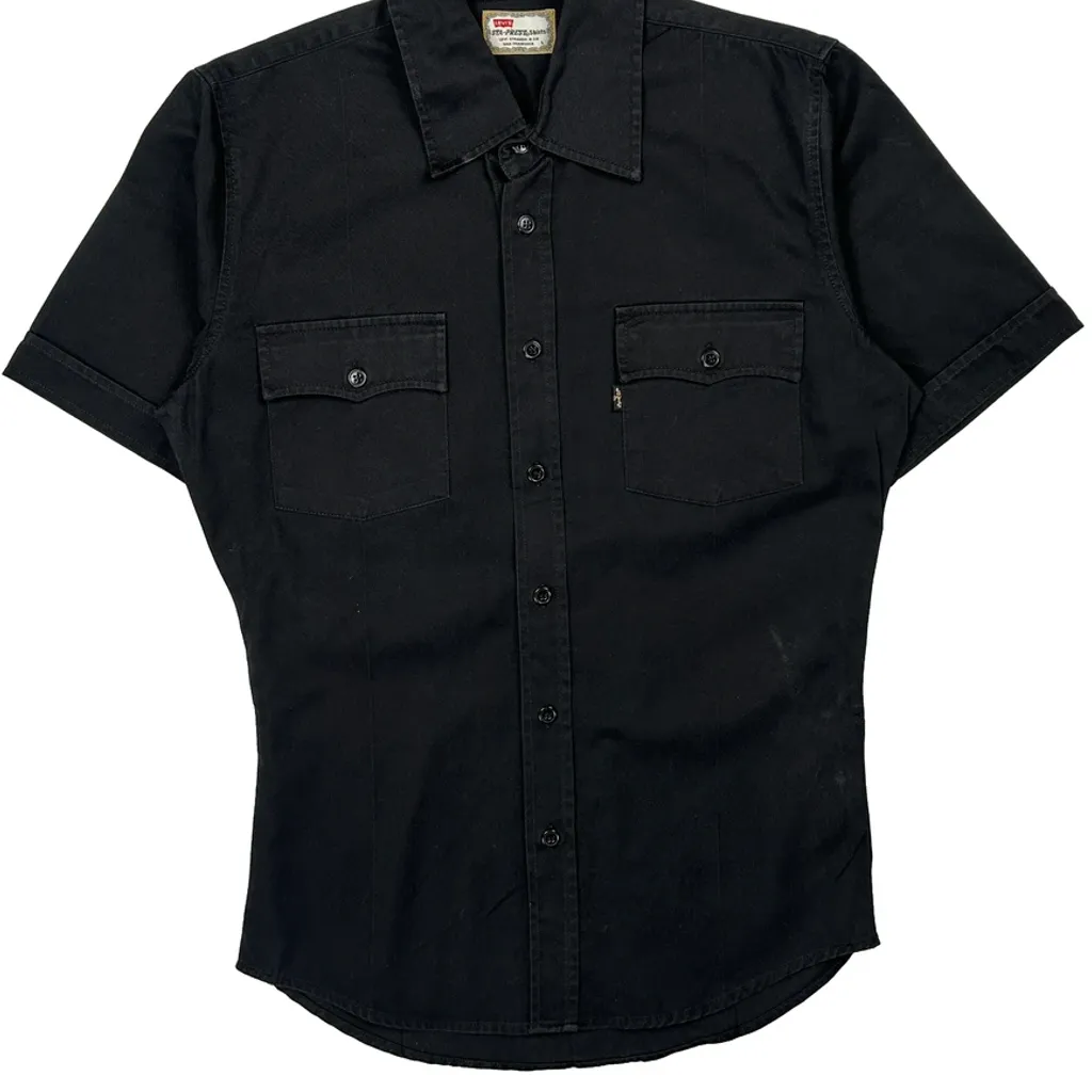 Levis Short Sleeve Shirt - Large Black Cotton - Image 4