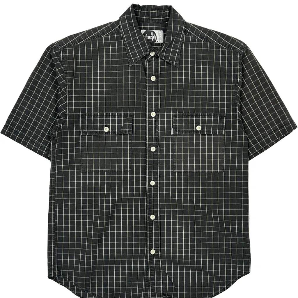 Levis Checked Short Sleeve Shirt - Medium Black Cotton - Image 4