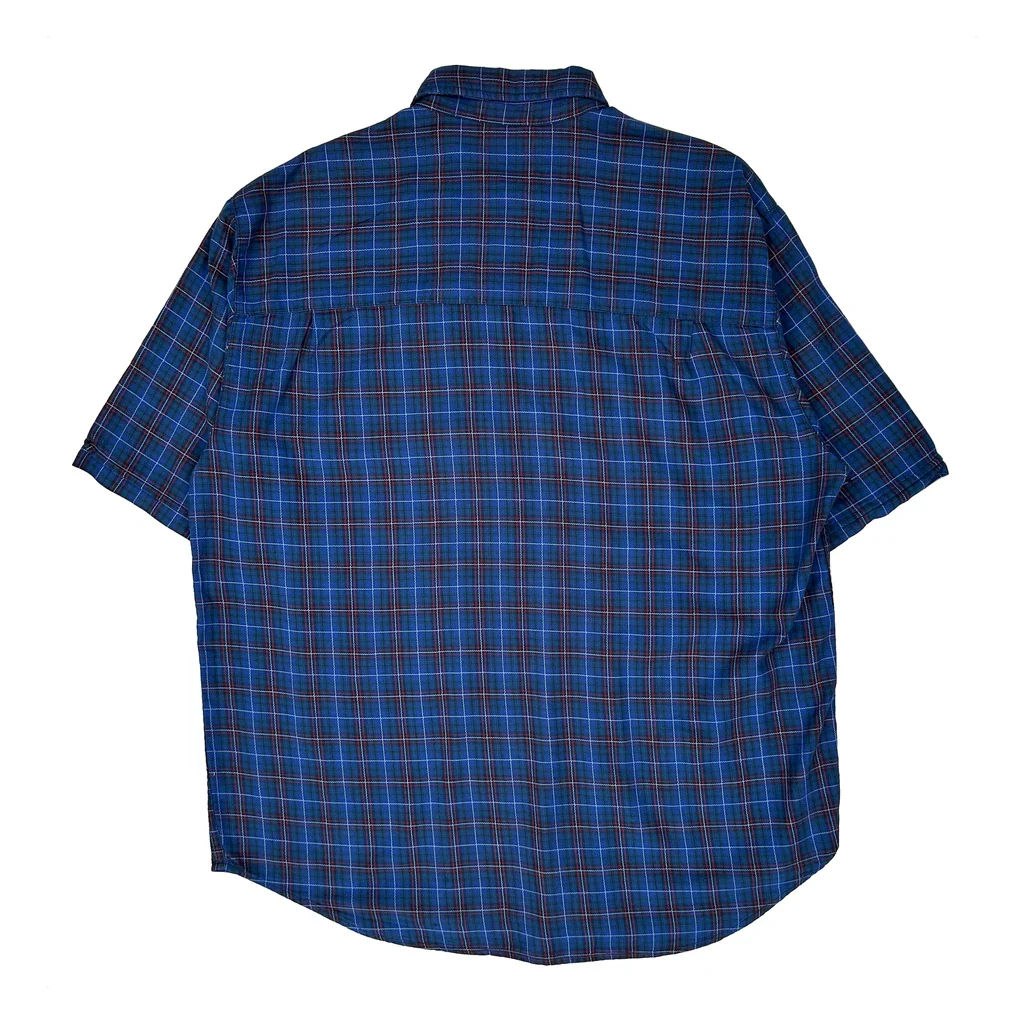 Levis Checked Short Sleeve Shirt - Large Blue Cotton - Image 2