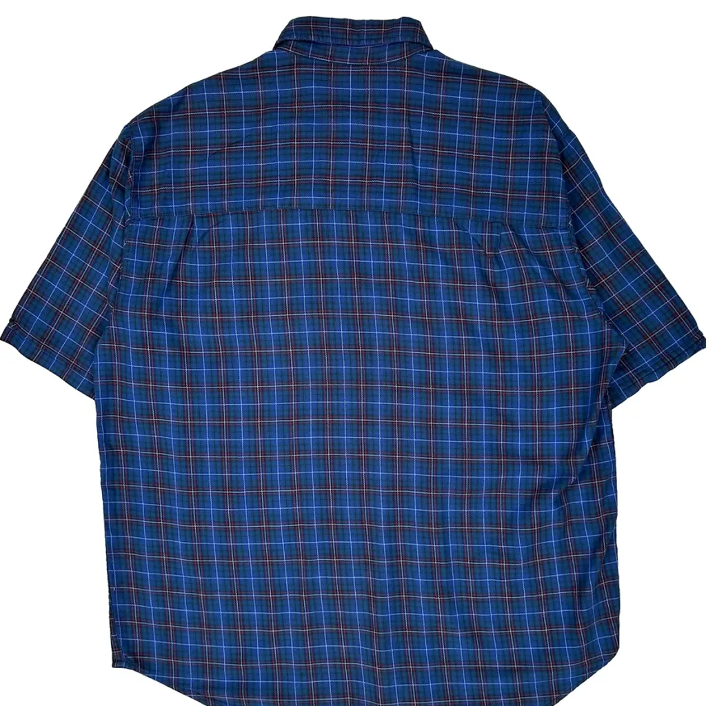 Levis Checked Short Sleeve Shirt - Large Blue Cotton - Image 6