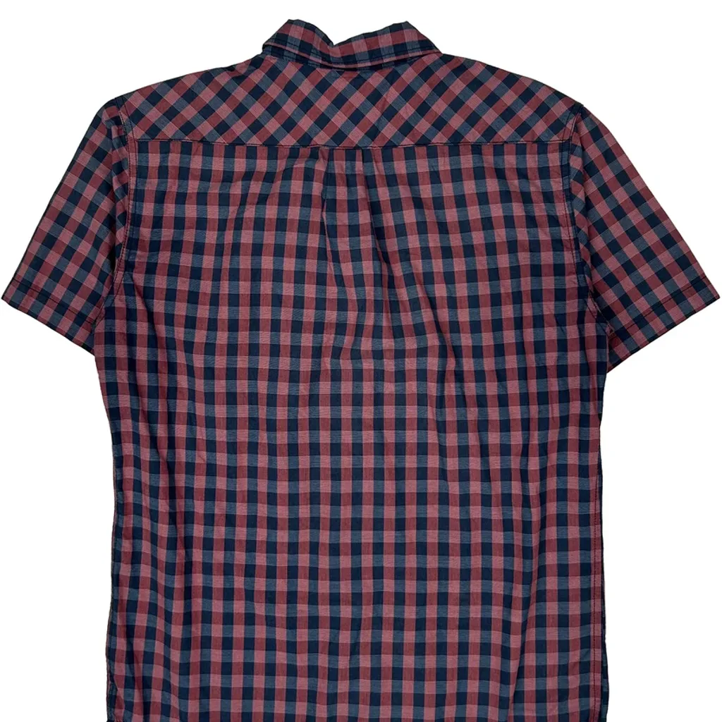 Levis Checked Short Sleeve Shirt - Medium Blue Cotton - Image 6