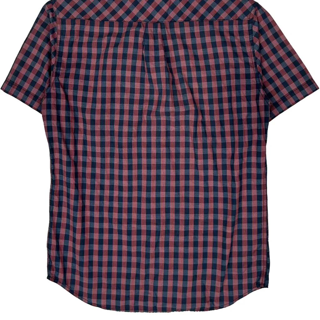 Levis Checked Short Sleeve Shirt - Medium Blue Cotton - Image 7