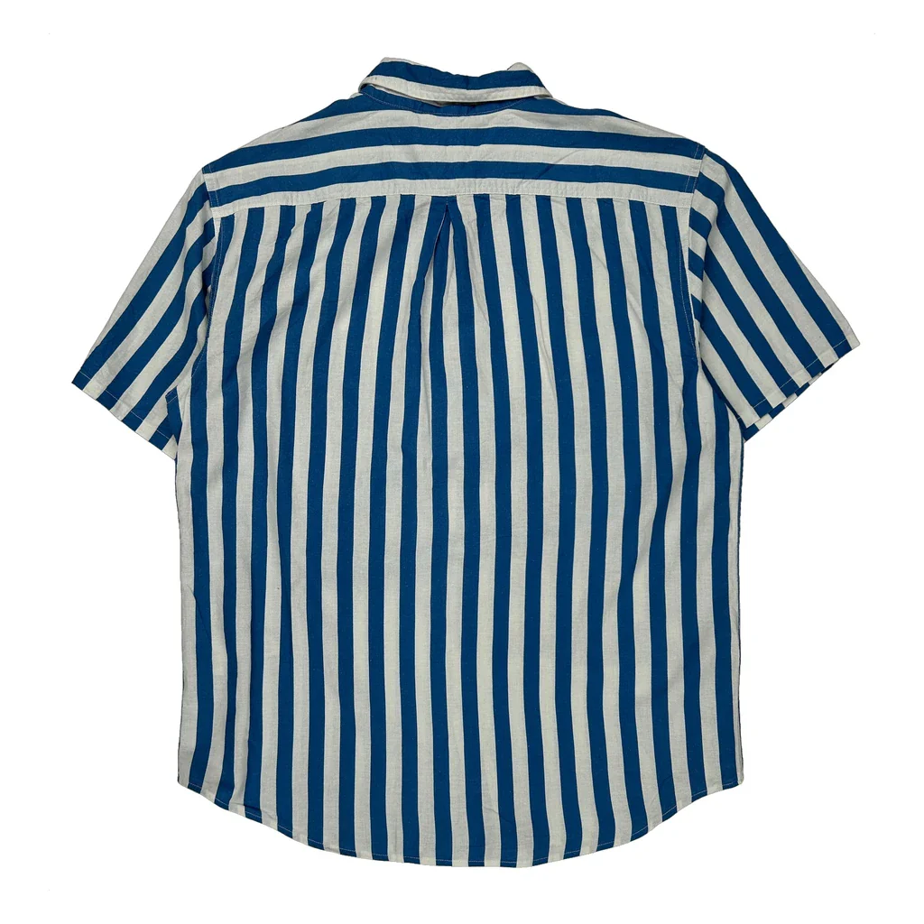 Levis Striped Short Sleeve Shirt - Medium Blue Cotton - Image 2