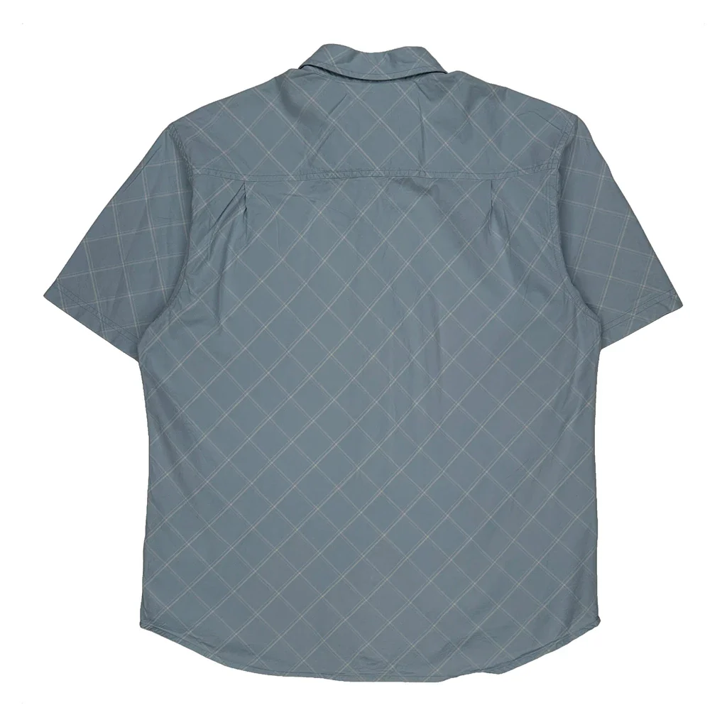 Levis Checked Short Sleeve Shirt - Small Blue Cotton - Image 2