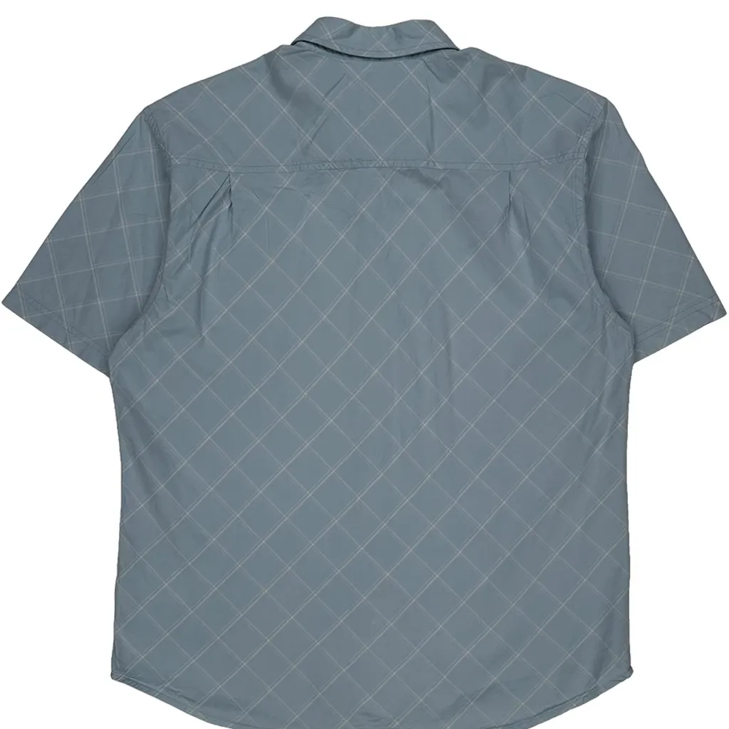 Levis Checked Short Sleeve Shirt - Small Blue Cotton - Image 6