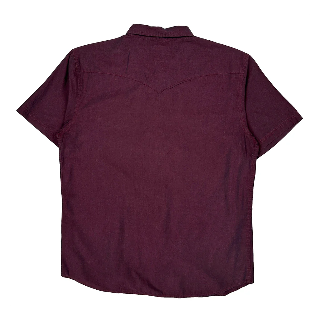 Levis Short Sleeve Shirt - XL Burgundy Cotton - Image 2
