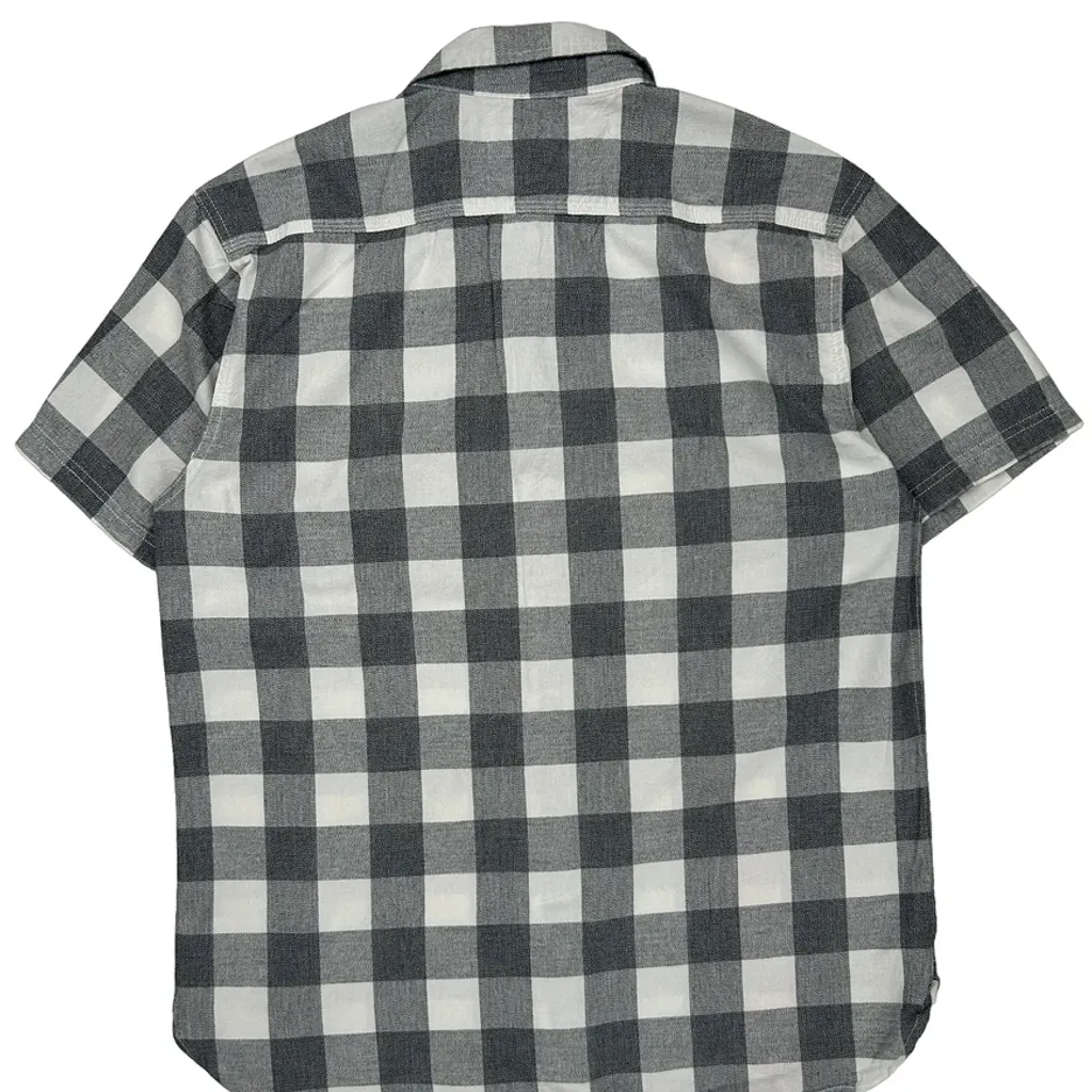 Levis Checked Short Sleeve Shirt - Large Gray Cotton - Image 7