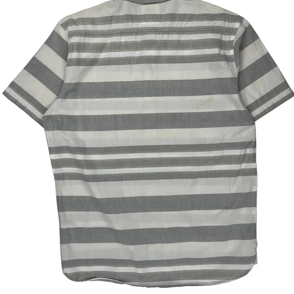 Levis Striped Short Sleeve Shirt - Medium Gray Cotton - Image 7
