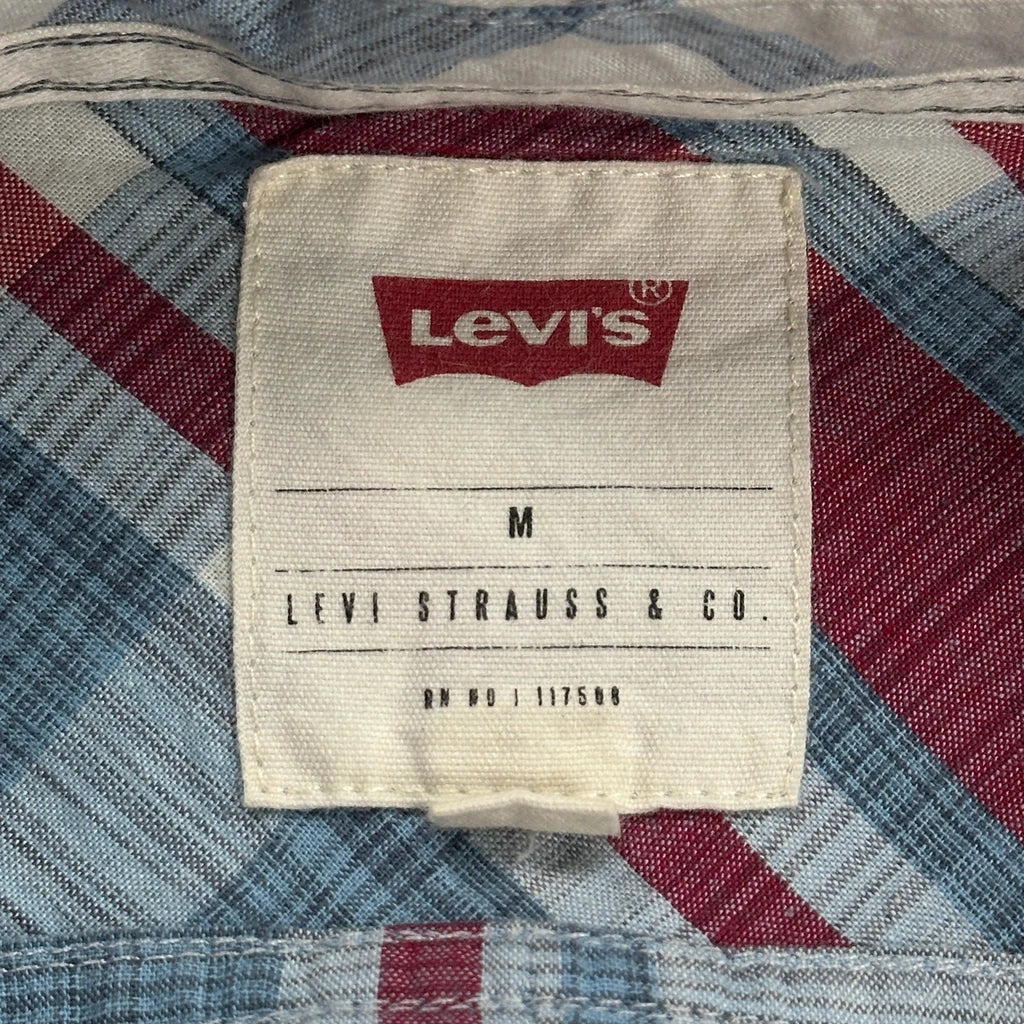 Levis Checked Short Sleeve Shirt - Medium Multicoloured Cotton - Image 3