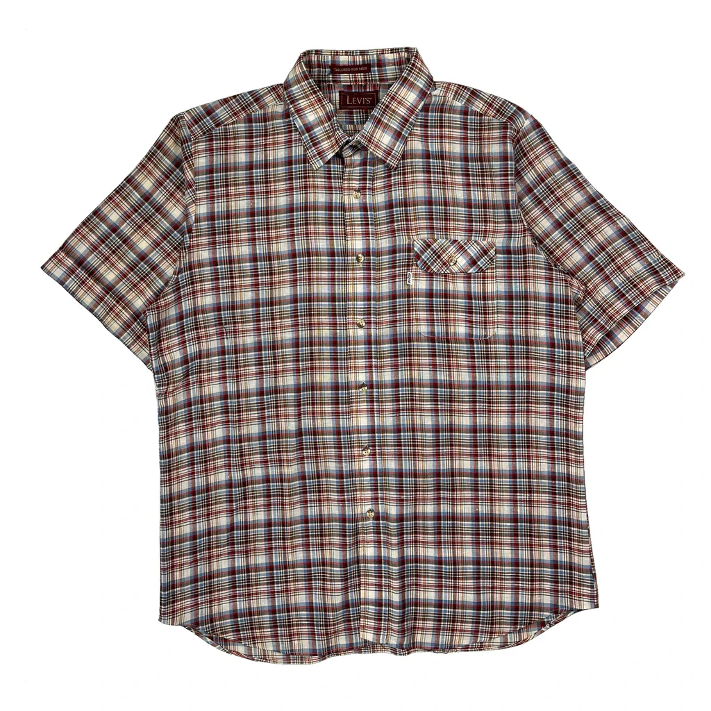 Levis Checked Short Sleeve Shirt - XL Multicoloured Cotton