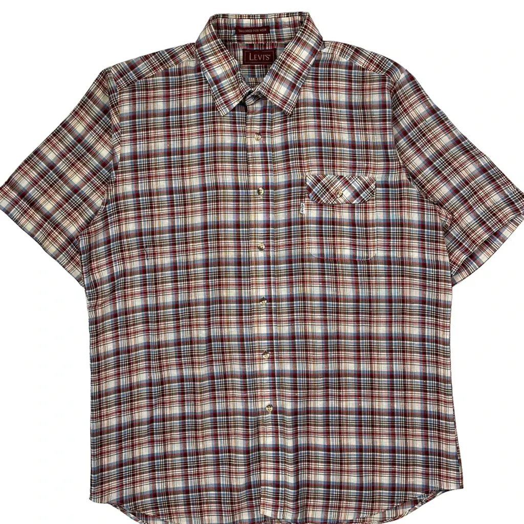 Levis Checked Short Sleeve Shirt - XL Multicoloured Cotton - Image 5