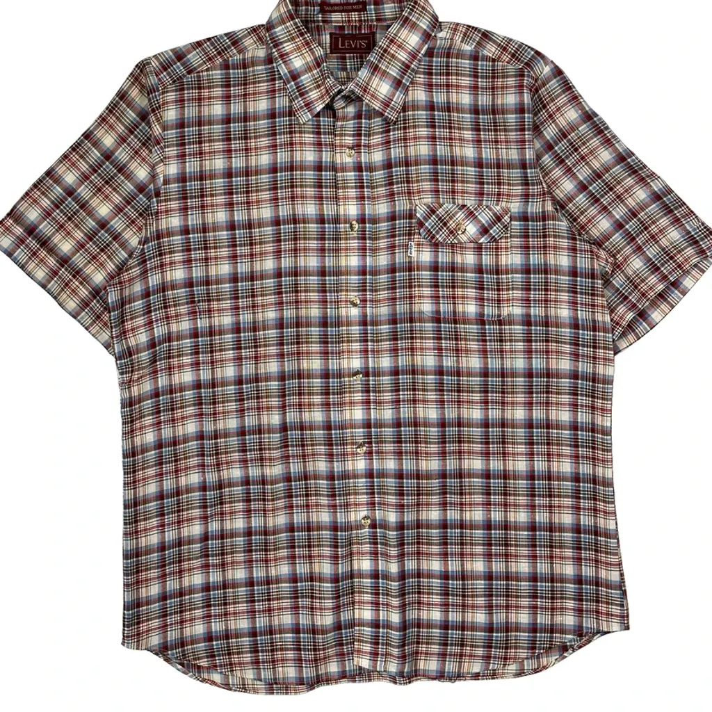 Levis Checked Short Sleeve Shirt - XL Multicoloured Cotton - Image 6