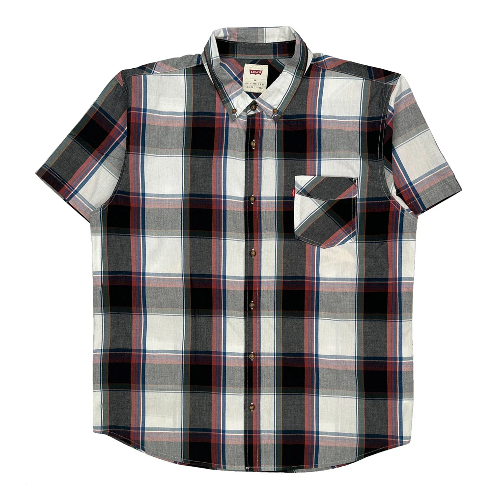 Levis Checked Short Sleeve Shirt - 2XL Multicoloured Cotton