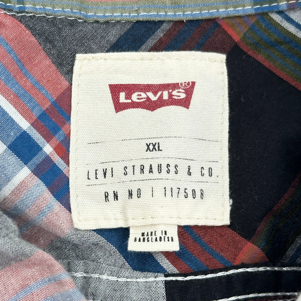 Levis Checked Short Sleeve Shirt - 2XL Multicoloured Cotton - Image 3