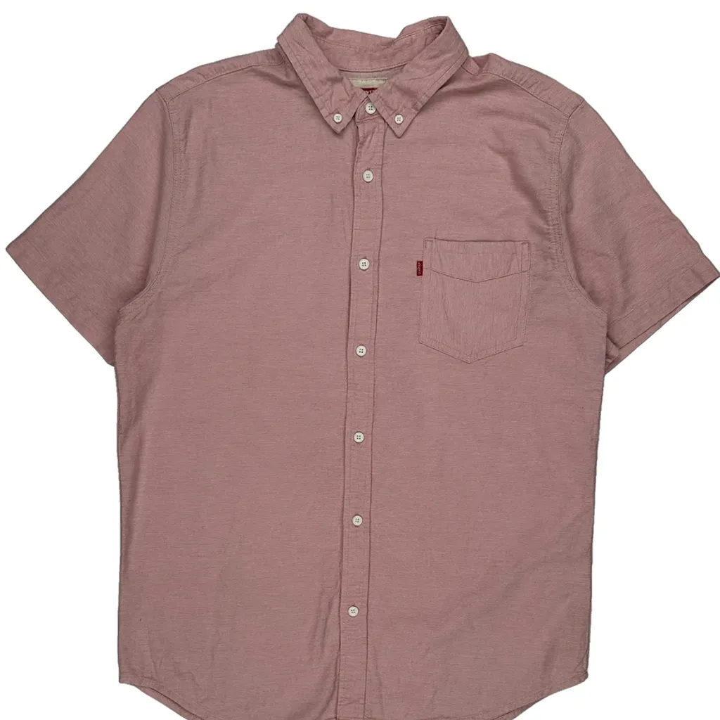 Levis Short Sleeve Shirt - Large Pink Cotton - Image 4