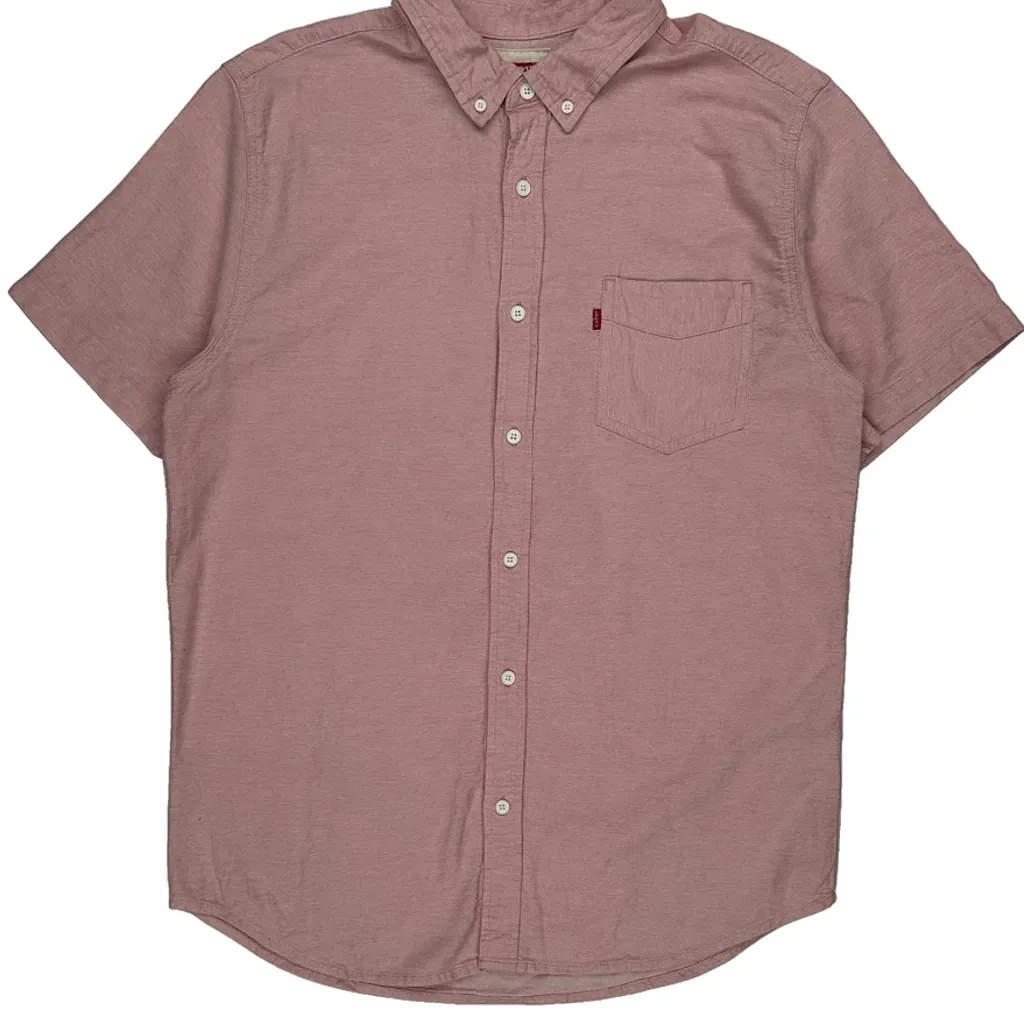 Levis Short Sleeve Shirt - Large Pink Cotton - Image 5