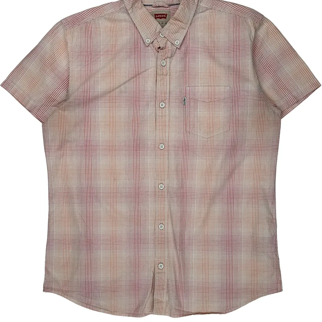 Levis Checked Short Sleeve Shirt - XL Red Cotton - Image 5