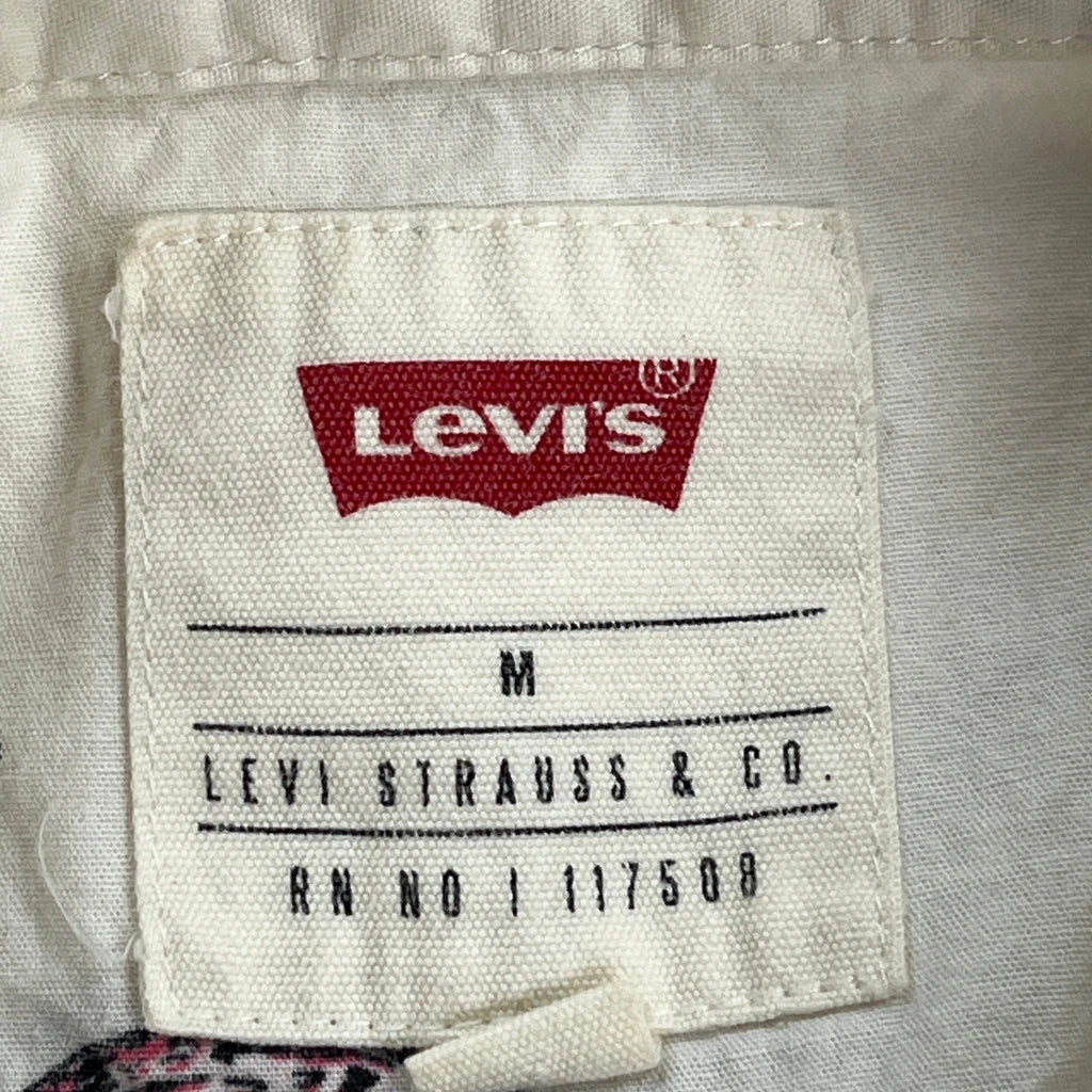 Levis Short Sleeve Shirt - Medium White Cotton - Image 3