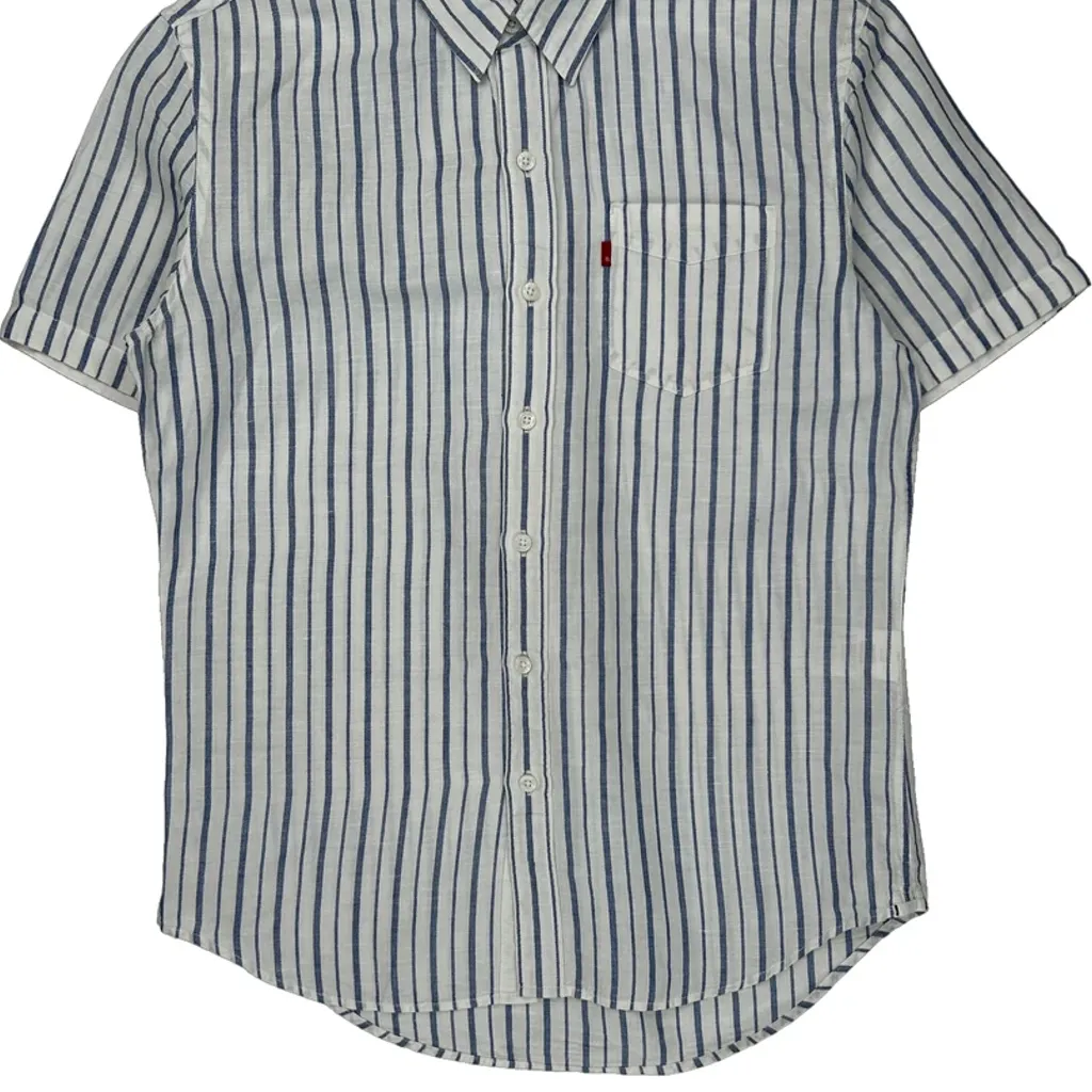 Levis Slim Fit Short Sleeve Shirt - Medium White Cotton - Image 4