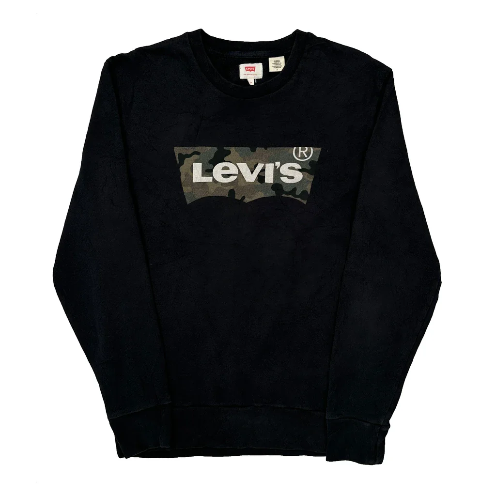 Levis Camo Sweatshirt - Medium Black Cotton