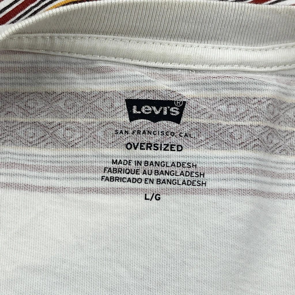 Levis Striped T-Shirt - Large Cream Cotton - Image 3