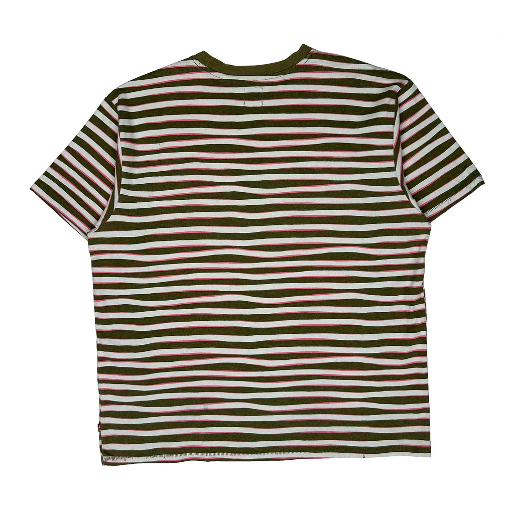 Levis Striped T-Shirt - Large Green Cotton - Image 2