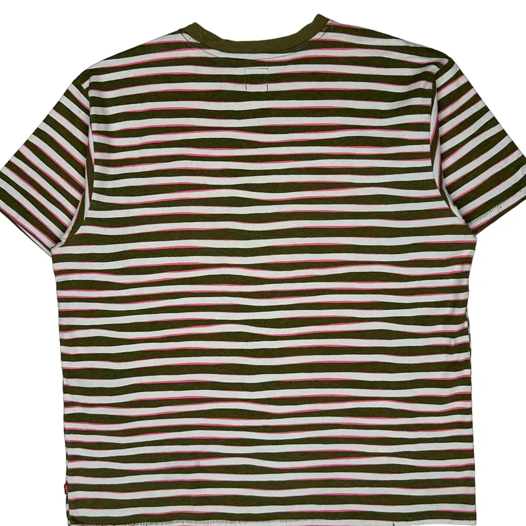 Levis Striped T-Shirt - Large Green Cotton - Image 6