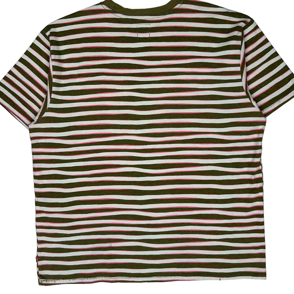 Levis Striped T-Shirt - Large Green Cotton - Image 7