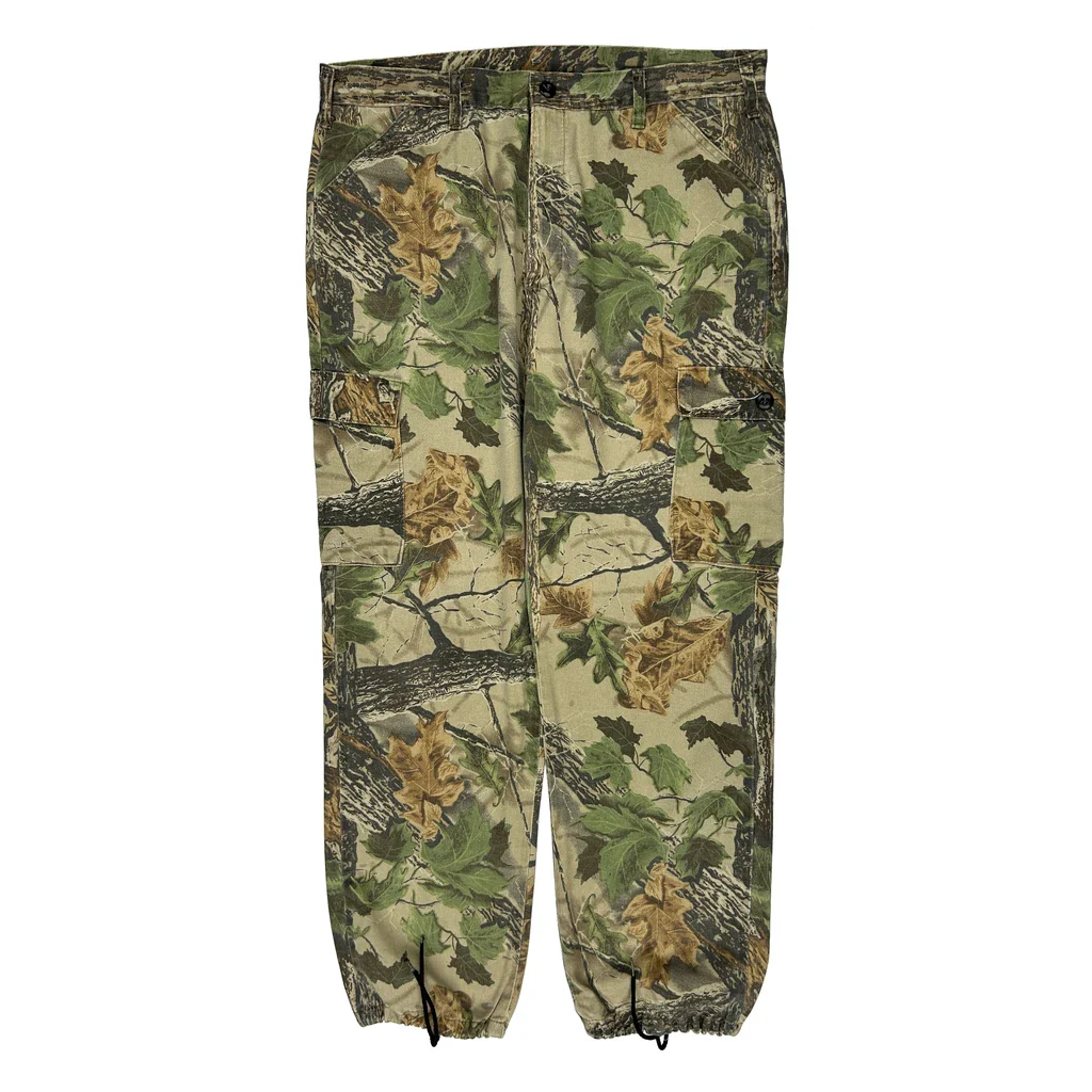 Liberty Camo Cargo Trousers - 38W 31L Green Cotton - Image 2