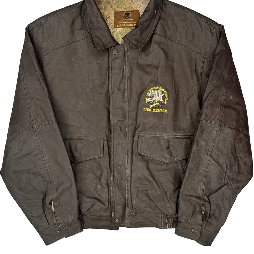 Life Member Life Member Collared Leather Jacket - XL Brown Leather - Image 5