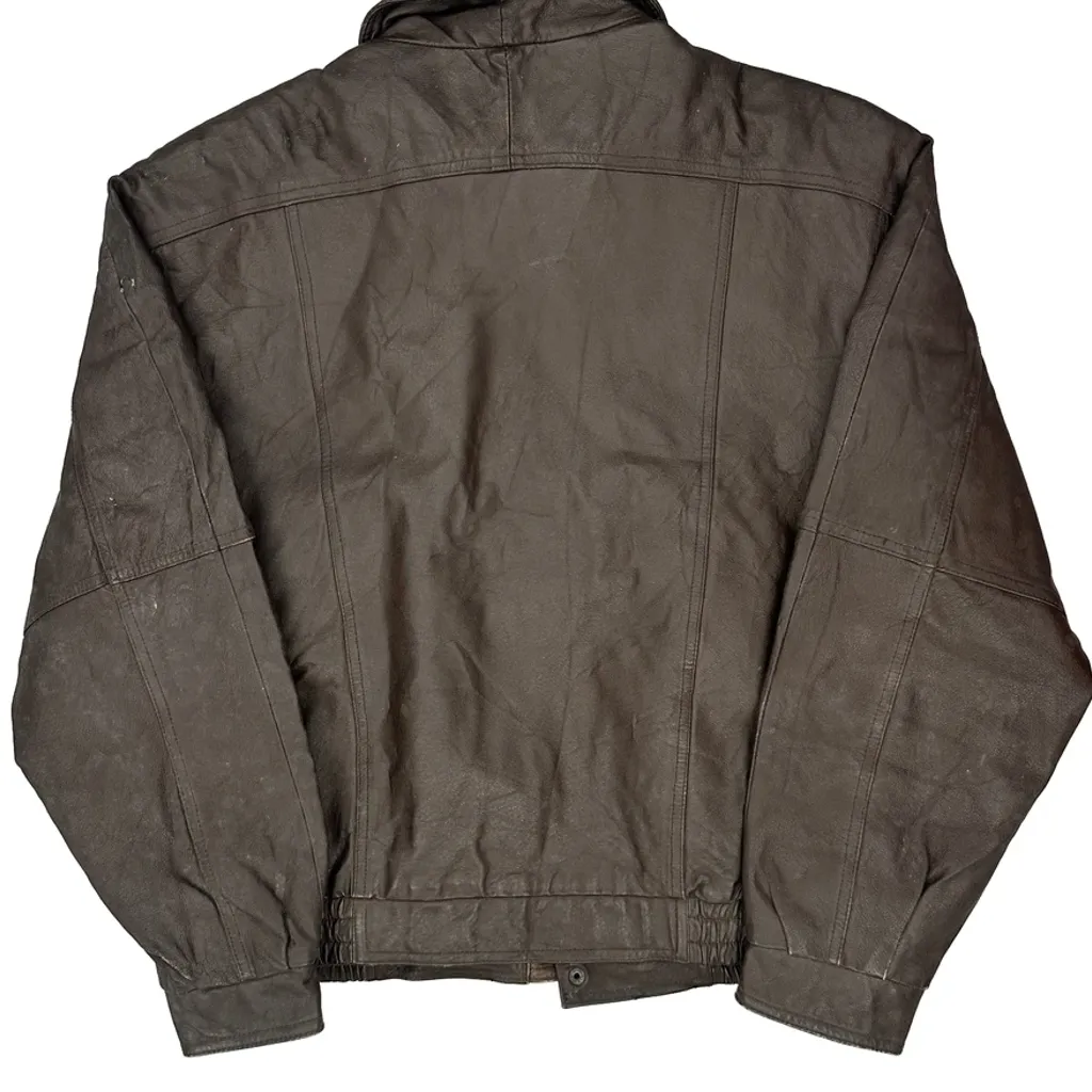 Life Member Life Member Collared Leather Jacket - XL Brown Leather - Image 7