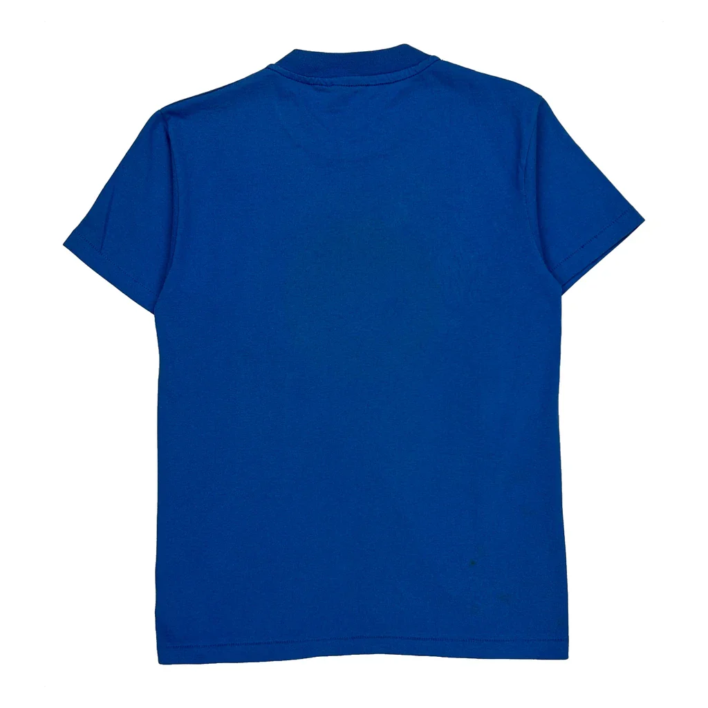 Lightning Bolt Hanes Graphic T-Shirt - Small Blue Cotton Blend - Image 2