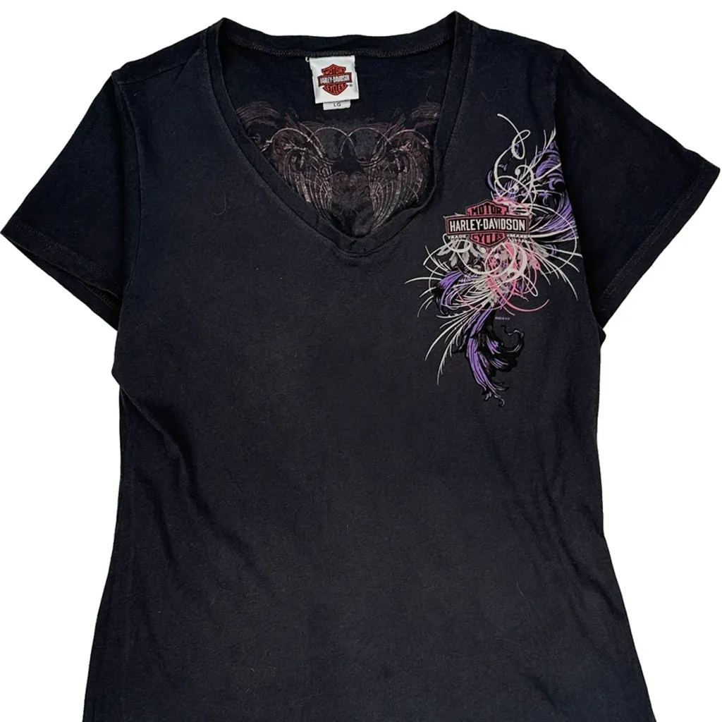Lima Harley Davidson Harley Davidson Graphic T-Shirt - Large Black Cotton - Image 4