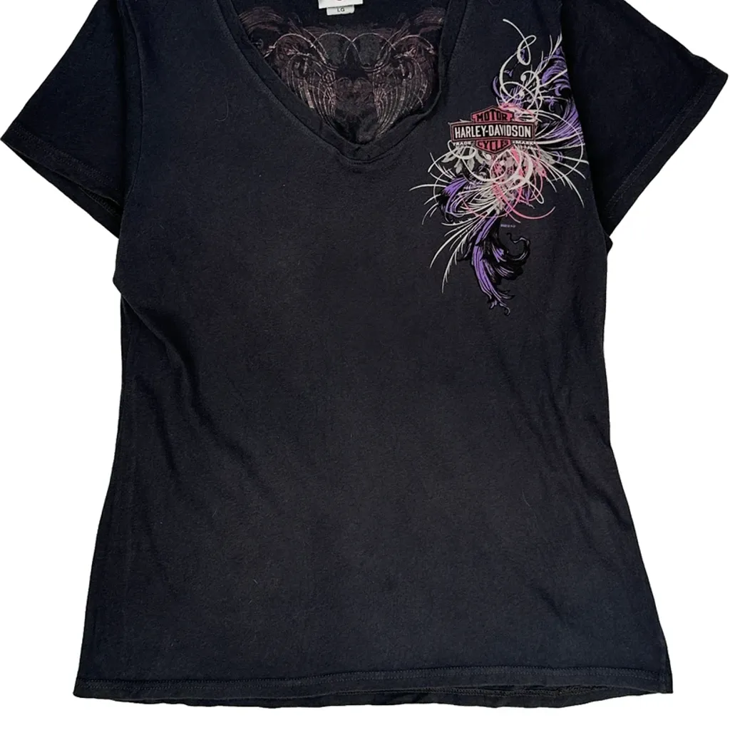 Lima Harley Davidson Harley Davidson Graphic T-Shirt - Large Black Cotton - Image 5