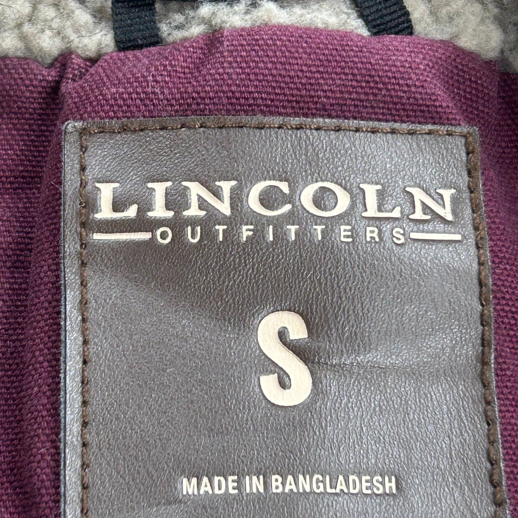 Lincoln Workwear Jacket - Small Burgundy Cotton - Image 3